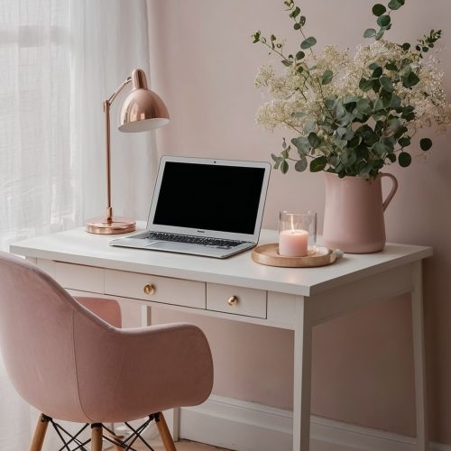 Rózsaszín home office 2